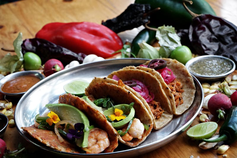 Chuys shrimp tacos with mango salsa