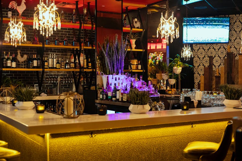 Chuys lively bar and lounge area with craft cocktails